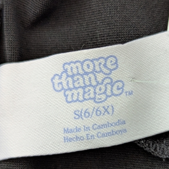 More Than Magic Black Leotard with Silver Accents Size 6/6X - Picture 9 of 10